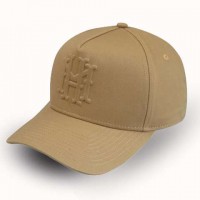 Custom 5 panel curved brim structured baseball ball cap with embossed logo